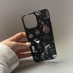 Velvet Caviar Black Phone Case with Western Design